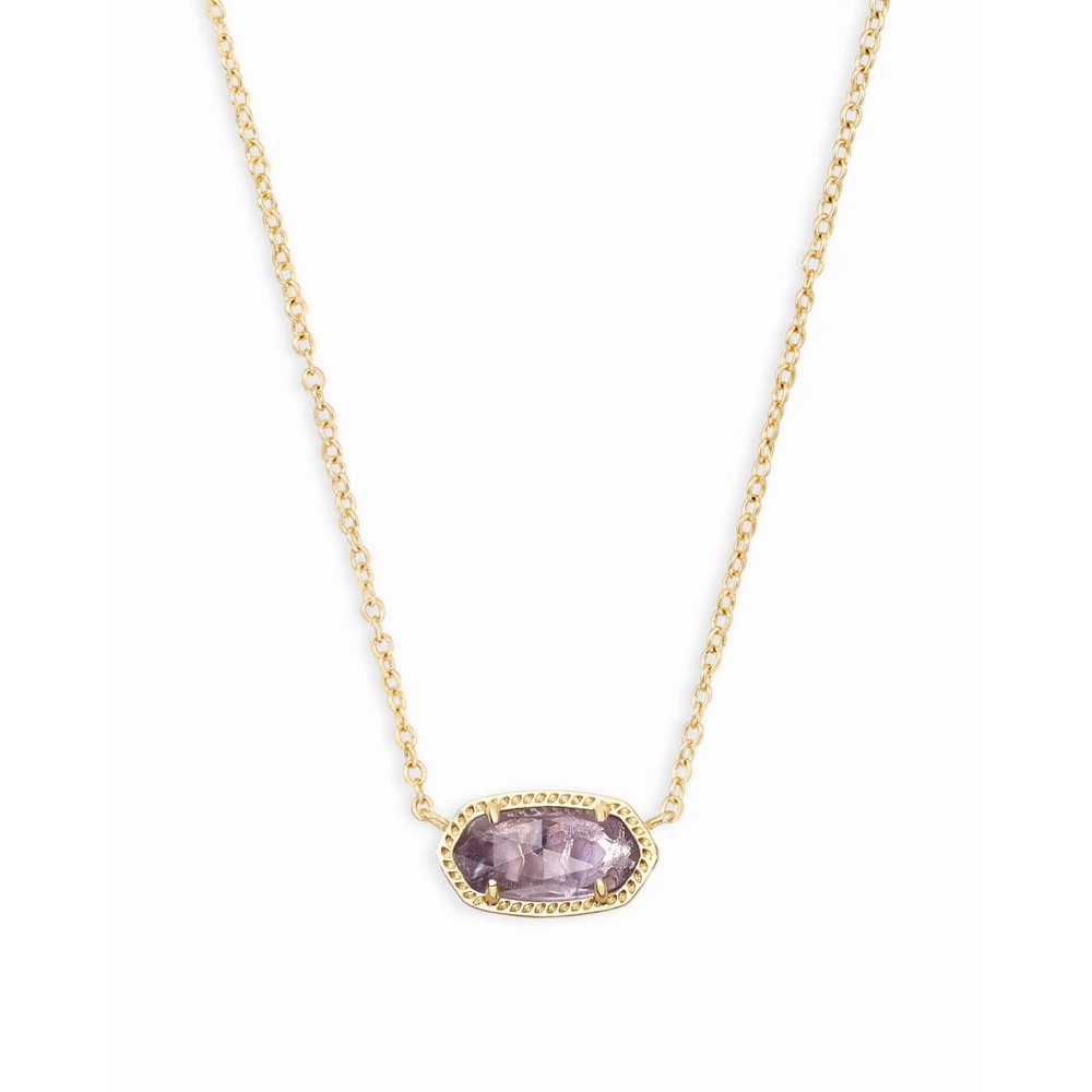 Kendra Scott Elisa Gold Pendant Necklace in Amethyst / NWT & Dustbag Included
